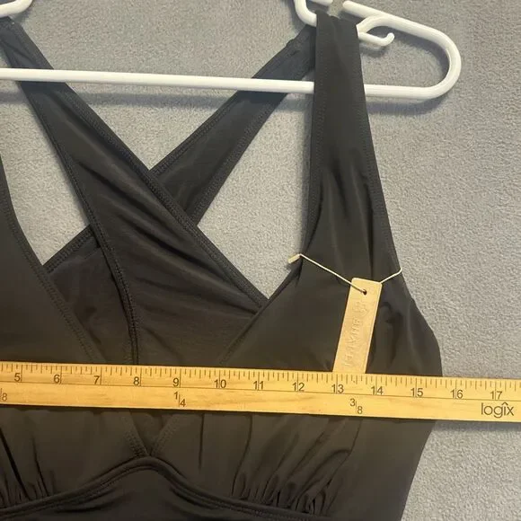 Black Cross-Back Women Swim One Piece - Picture 11 of 14